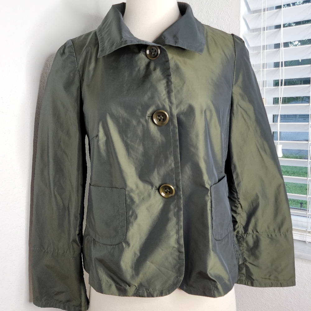 ST.EMILE Nylon Lightweight Jacket In Green 8. - Picture 4 of 5